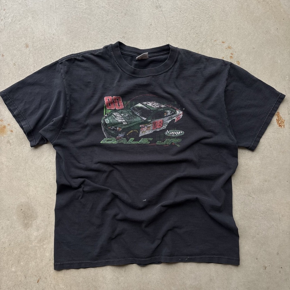 Vintage Dale Earnhardt Jr 88 Shirt XL Faded Black Nascar Racing Impala Tee